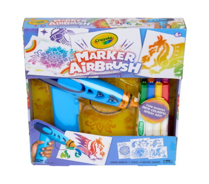 Crayola Marker Airbrush Spray Art Kit, DIY Marker Art Set for Kids, School Supplies, Creative Toys, Gift for Boys & Girls, 6+